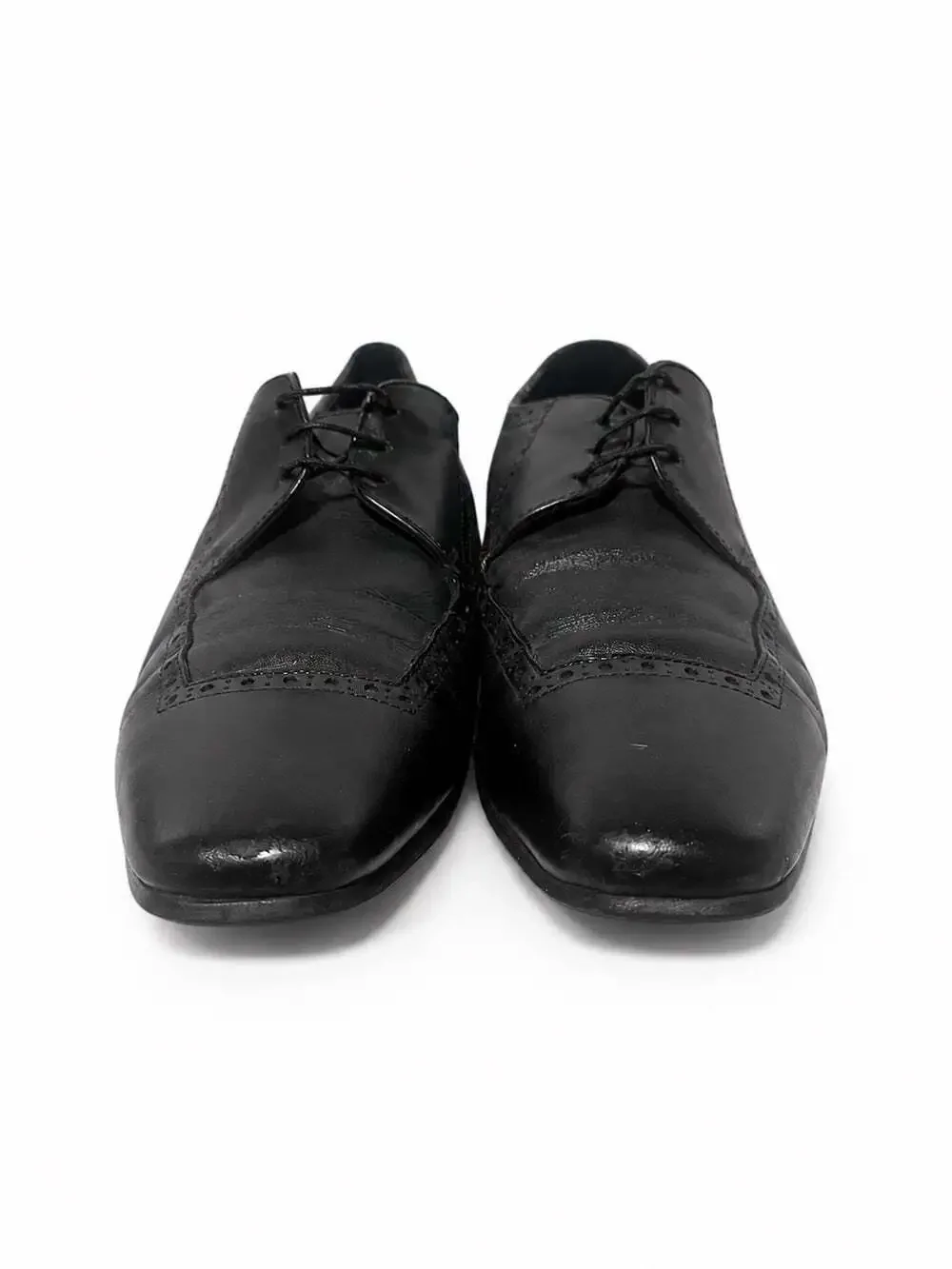 Ted Baker men black leather wingtip oxford dress shoes size 8